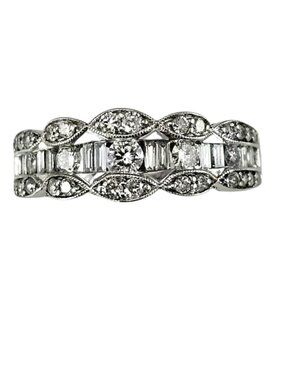 Kallati 14K White Gold Diamond Band Ring Size 7.5 #24990